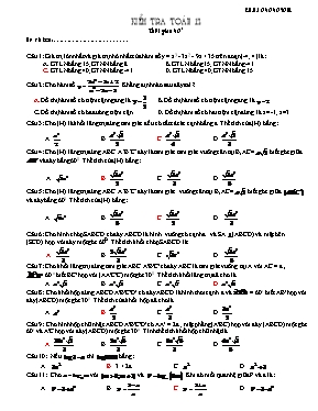 30 câu hỏi trắc nghiệm kiểm tra Toán 12